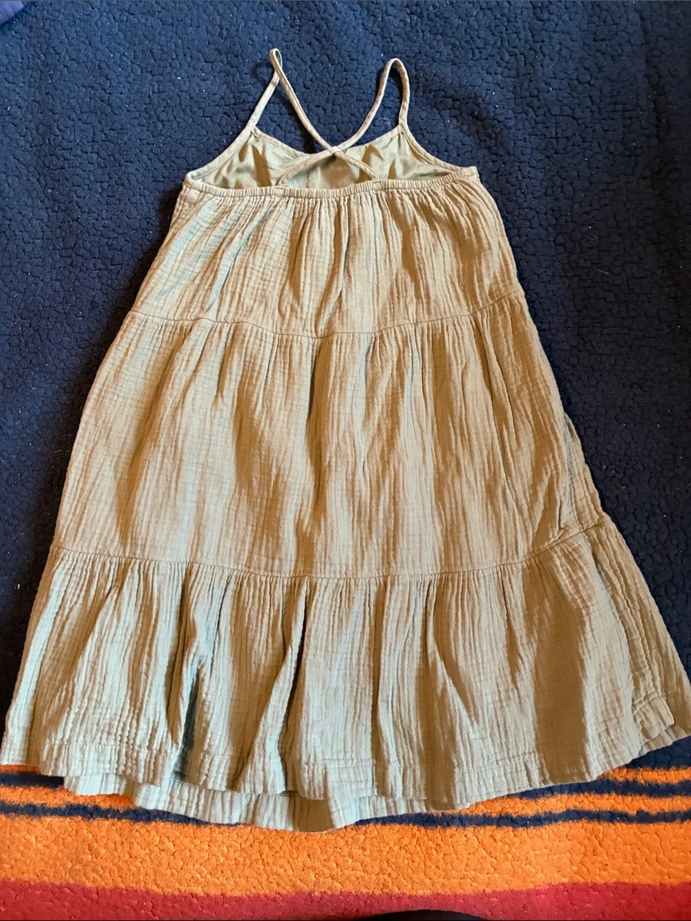 GAP Olive Green Tiered Gauze Sundress
